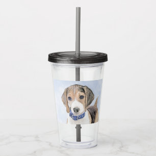 Copo De Acrílico Pintura de Beagle - Arte de Cachorro Original Boni