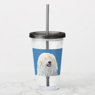 Copo De Acrílico Pintura de Puli - Arte de Cachorro Original Bonita