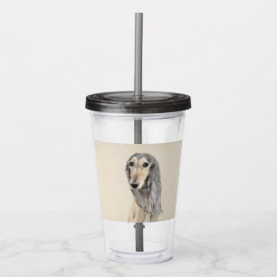 Copo De Acrílico Pintura em Saluki (Fawn) - Arte de Cachorro Origin