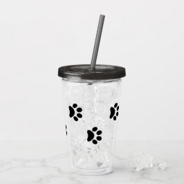 Copo De Acrílico Pintura Preta Imprime Tumbler Acrílico
