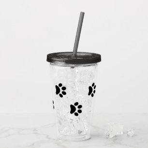 Copo De Acrílico Pintura Preta Imprime Tumbler Acrílico