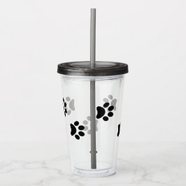 Copo De Acrílico Pintura Preta Imprime Tumbler Acrílico