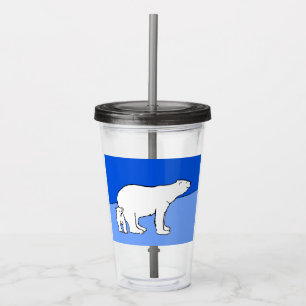 Copo De Acrílico Polar Bear Mãe e Pintura em Cubo - Arte Selvagem