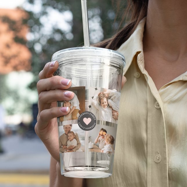 Copo De Acrílico Presente de Foto Personalizada da Família de Colag (Criador carregado)