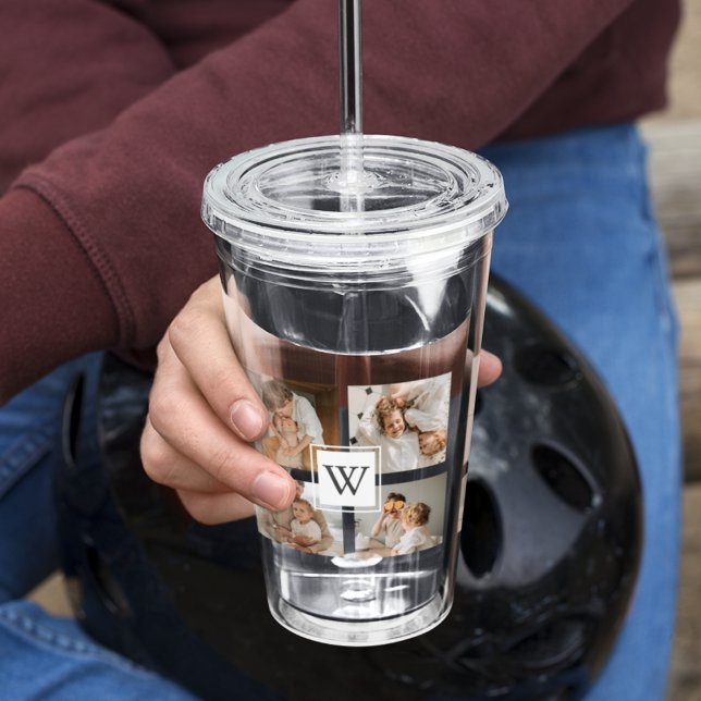 Copo De Acrílico Presente de Pai de Fotografia dos Pais de Colagem  (Criador carregado)