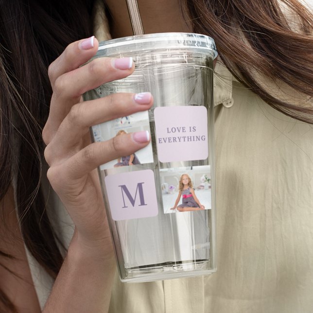 Copo De Acrílico Presente Roxo do Feliz dia de as mães de Fotografi (Criador carregado)