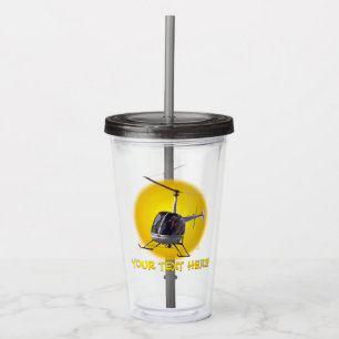 Copo De Acrílico Presentes Personalizados de Helicóptero Tumbler Ch