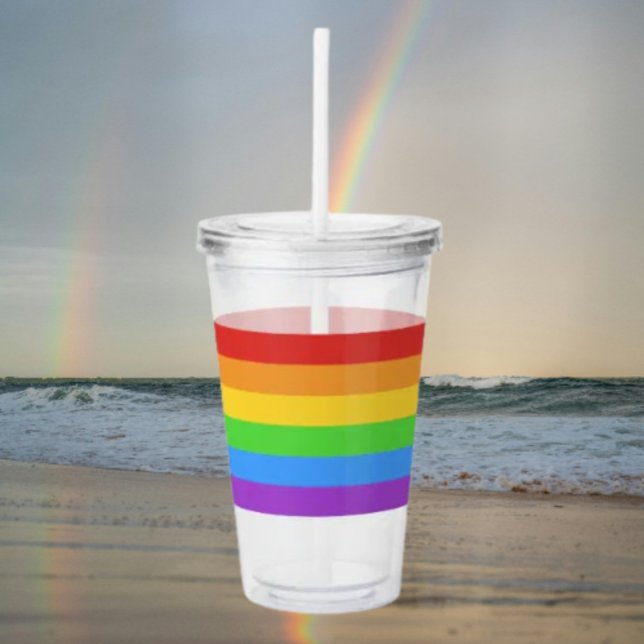 Copo De Acrílico Pride Sipper: Bandeira Arco-Íris (Criador carregado)