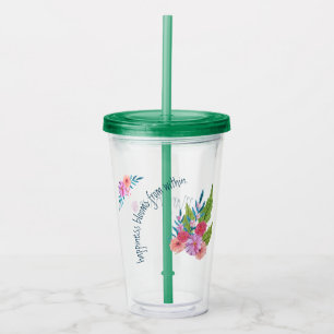 Copo De Acrílico Primavera floral
