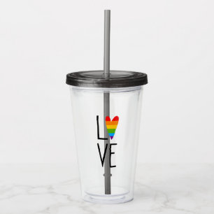 Copo De Acrílico Rainbow Love