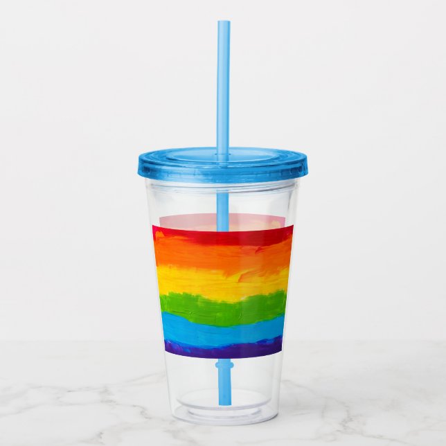 Copo De Acrílico Rainbow Pride Acrylic Tumbler - LGBT Gay Lésbica (Frente)