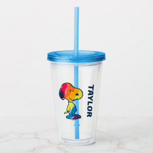 Copo De Acrílico Rainbow Snoopy