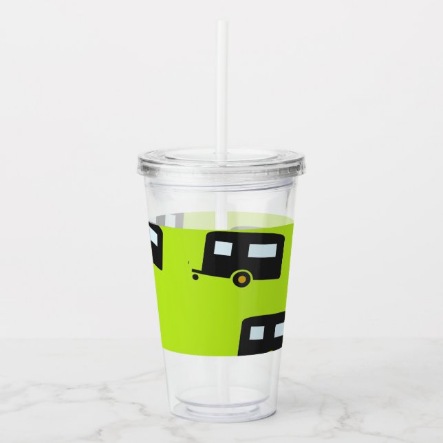 Copo De Acrílico Reboques de campismo a verde (Frente)
