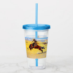 Copo De Acrílico Remington Old West Horse and Cowboy