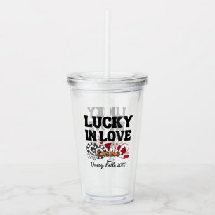 Copo De Acrílico Retro Lucky In Love Vegas Despedida de Solteira