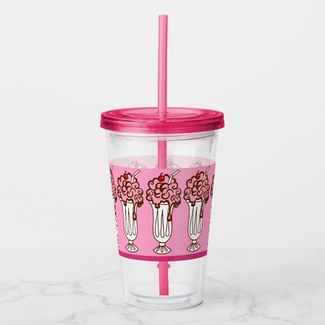 Copo De Acrílico Retro Soda Shop Acrylic Tumbler  (Frente)