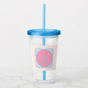 Copo De Acrílico Rosa e azul personalizados