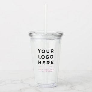 Copo De Acrílico Rosa empoeirado   Tumbler limpo personalizado com