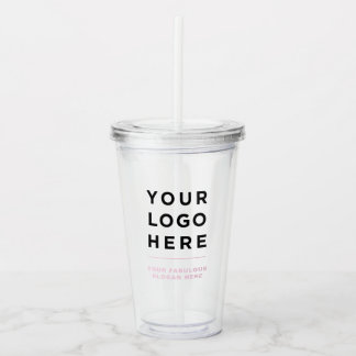 Copo De Acrílico Rosa empoeirado | Tumbler limpo personalizado com 
