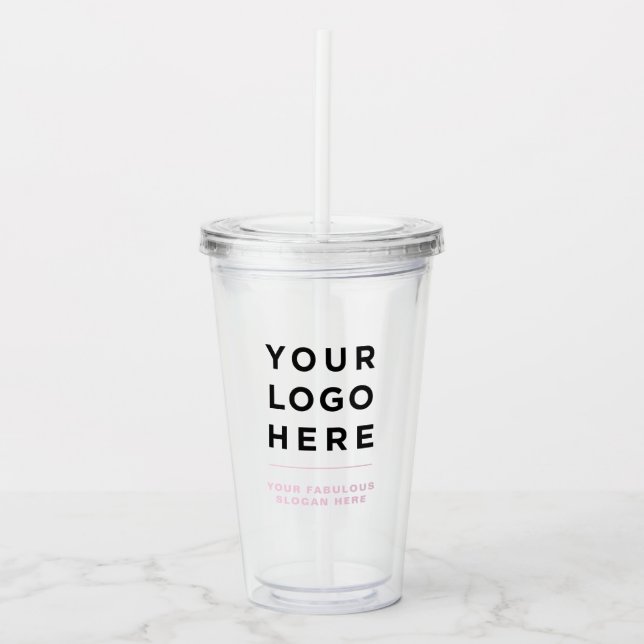 Copo De Acrílico Rosa empoeirado | Tumbler limpo personalizado com  (Frente)