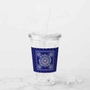 Copo De Acrílico Rosace Azul