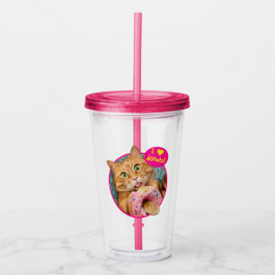 Copo De Acrílico Rosquinha para alimentação de gatos