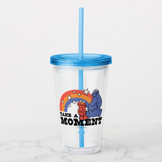 Copo De Acrílico Rua Sésamo | Elmo & Cookie Tome um Momento (Frente)