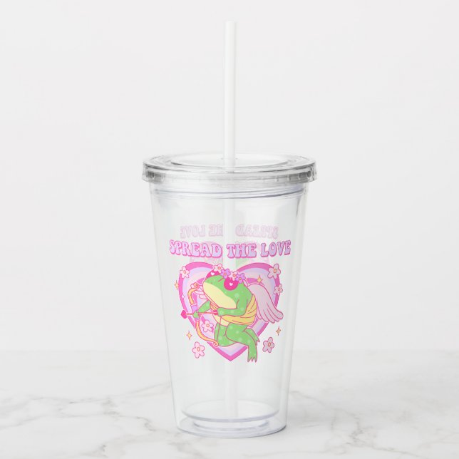 Copo De Acrílico Sapo Cute Cupid - Espalhe o Amor (Frente)