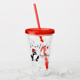 Copo De Acrílico Sapo de Natal Whimsical