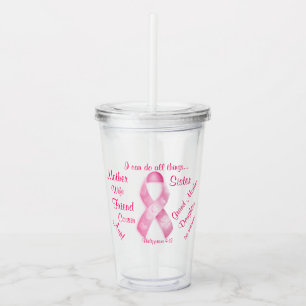 Copo De Acrílico Sensibilização para o Cancer da mama Personalize