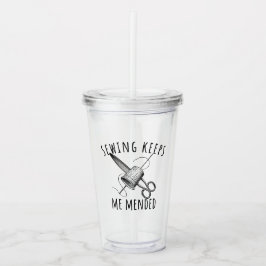 Copo De Acrílico Sewing Keeps Me Mended Vintage Scissors Fun