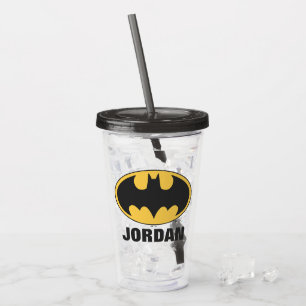 Copo De Acrílico Símbolo Batman Logotipo Oval
