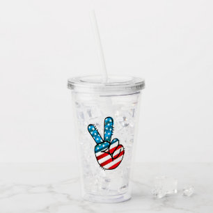 Copo De Acrílico Sinalizador Americano de Paz