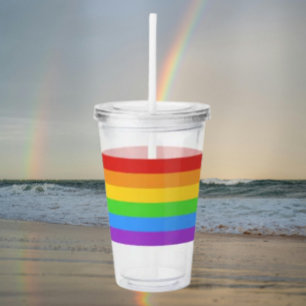 Copo De Acrílico Sipper do Orgulho: Sinalizador do Arco-Íris