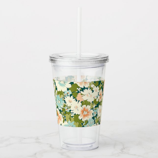 Copo De Acrílico Sipper Floral Tumbler (Frente)
