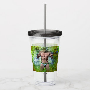 Copo De Acrílico SlipperyJoe's homem adulto altamente musculoso sem