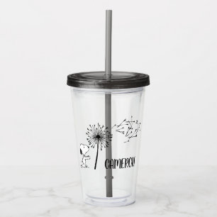 Copo De Acrílico Snoopy Com Dandelion