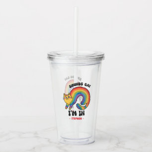 Copo De Acrílico Soa Gay, estou dentro do Rainbow Cat LGBTQ Pride
