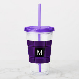 Copo De Acrílico Solteiro Real Roxo Escuro - Personalizado Inicial