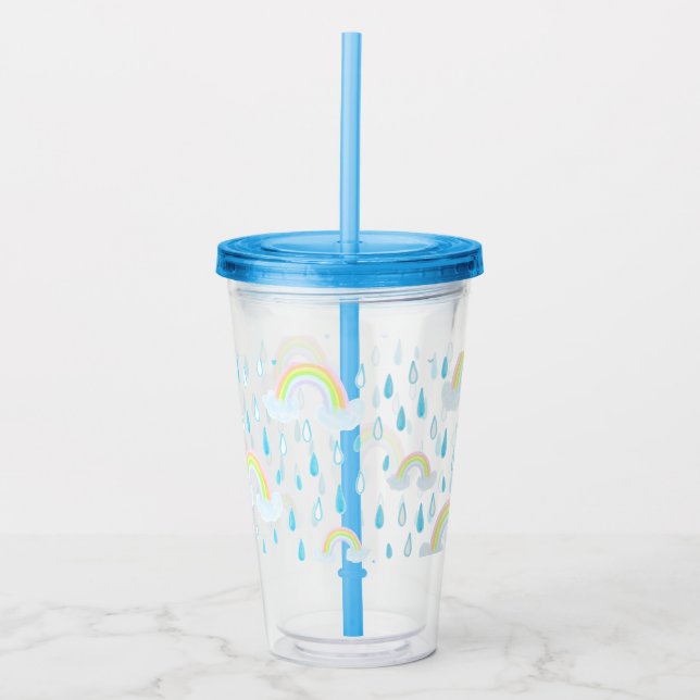 Copo De Acrílico Sonhos do Arco-íris (Frente)