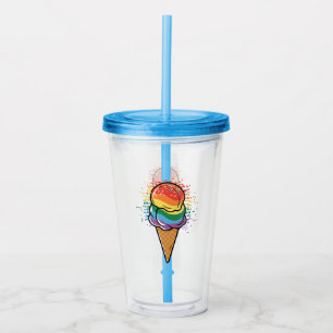 Copo De Acrílico Sorvete Rainbow LGBTQ+ Prioridade