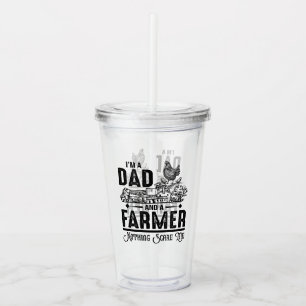 Copo De Acrílico Sou um Pai e um fazendeiro   Agricultura