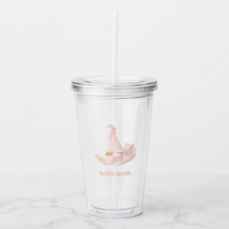 Copo De Acrílico Sprinkle Tumbler de Chapéu de Bruxa Rosa