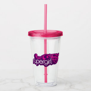 Copo De Acrílico Supergirl Groovy Name e S-Shield