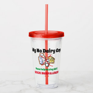 Copo De Acrílico Taça de Alergia de Comida Leiteira Personalizável