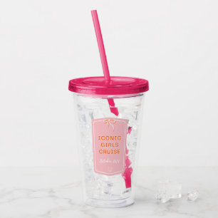 Copo De Acrílico Taça de Cruzeiro Rosa