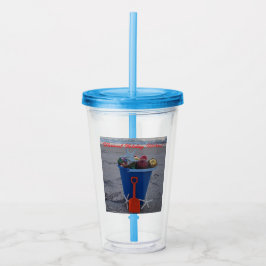 Copo De Acrílico Tema da praia de Natal Acrylic Tumbler