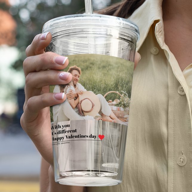 Copo De Acrílico Tendy Romantic Cote | Melhor presente para Dias de (Criador carregado)