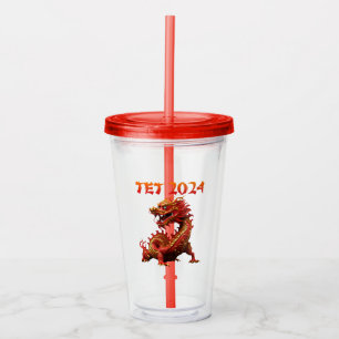 Copo De Acrílico Tet 2024 Year of the Dragon Vietnamese New Year