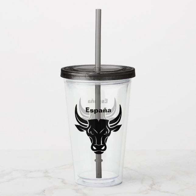 Copo De Acrílico Texto personalizado Tumblers Bull Estilizados (Frente)